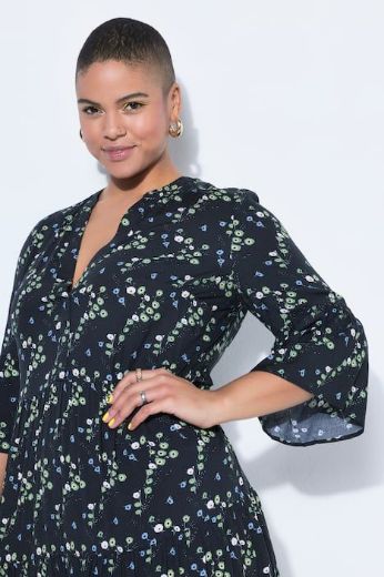 Moda za polnejše Haljina dugih rukava A kroja plus velikost, xxl, Ulla Popken in Johann Popken (JP1880)