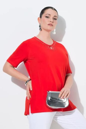 Moda za polnejše Majica kratkih rukava V izreza pamučna plus velikost, xxl, Ulla Popken in Johann Popken (JP1880)