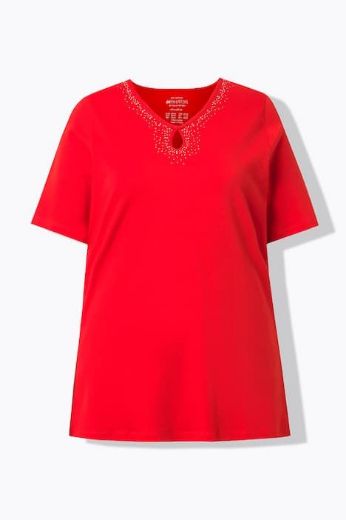 Moda za polnejše Majica kratkih rukava V izreza pamučna plus velikost, xxl, Ulla Popken in Johann Popken (JP1880)