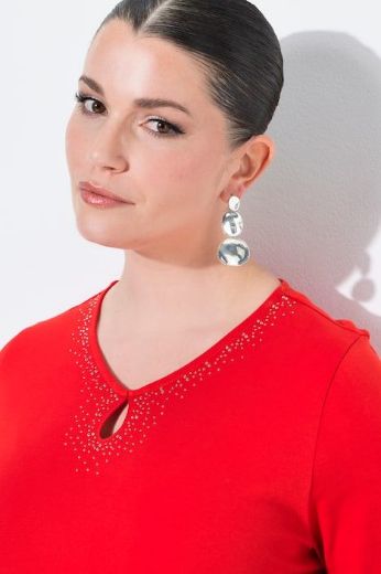 Moda za polnejše Majica kratkih rukava V izreza pamučna plus velikost, xxl, Ulla Popken in Johann Popken (JP1880)