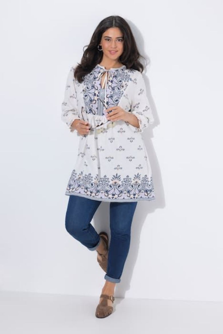 Moda za polnejše Tunika 3/4 rukava A kroja plus velikost, xxl, Ulla Popken in Johann Popken (JP1880)