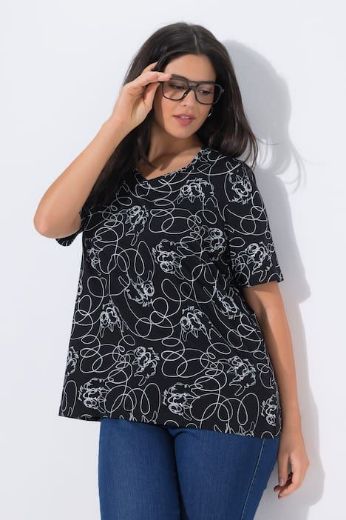 Moda za polnejše Majica kratkih rukava V izreza plus velikost, xxl, Ulla Popken in Johann Popken (JP1880)