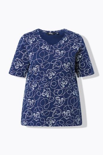 Moda za polnejše Majica kratkih rukava V izreza plus velikost, xxl, Ulla Popken in Johann Popken (JP1880)