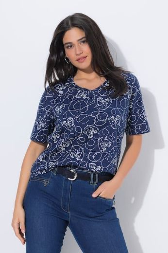 Moda za polnejše Majica kratkih rukava V izreza plus velikost, xxl, Ulla Popken in Johann Popken (JP1880)