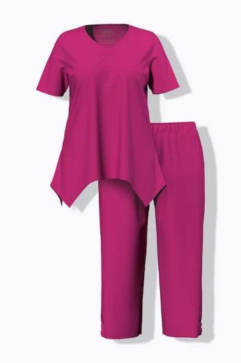 Moda za polnejše Pidžama kratkih rukava i dugih nogavica plus velikost, xxl, Ulla Popken in Johann Popken (JP1880)