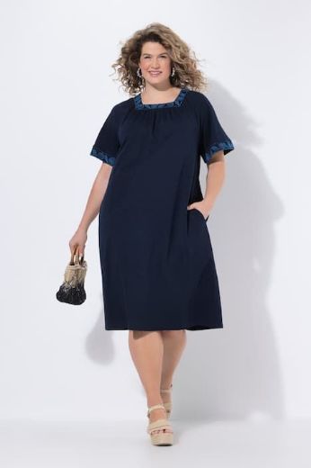 Moda za polnejše Haljina midi kratkih rukava plus velikost, xxl, Ulla Popken in Johann Popken (JP1880)