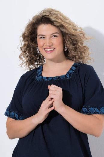 Moda za polnejše Haljina midi kratkih rukava plus velikost, xxl, Ulla Popken in Johann Popken (JP1880)