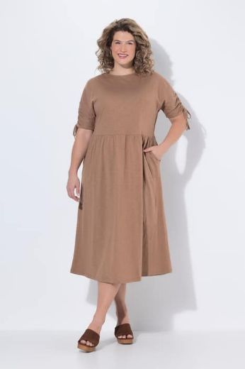 Moda za polnejše Haljina midi kratkih rukava s ukrasima pamučna plus velikost, xxl, Ulla Popken in Johann Popken (JP1880)