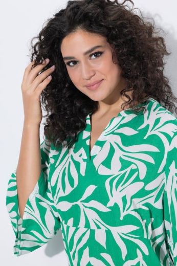 Moda za polnejše Haljina midi 3/4 rukavi V izreza plus velikost, xxl, Ulla Popken in Johann Popken (JP1880)