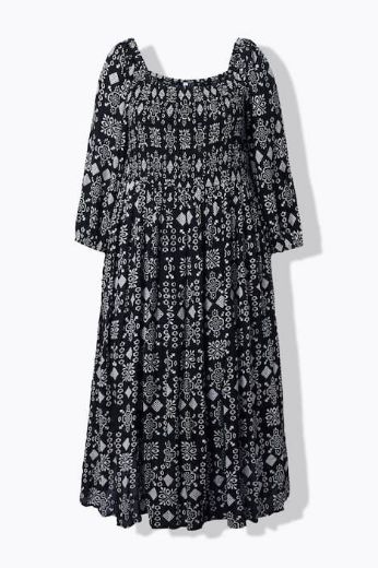 Moda za polnejše Haljina midi 3/4 rukavi plus velikost, xxl, Ulla Popken in Johann Popken (JP1880)