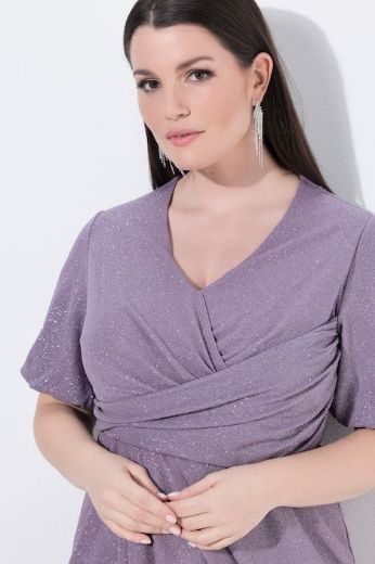 Moda za polnejše Haljina maxi kratkih rukava omotanog izgleda plus velikost, xxl, Ulla Popken in Johann Popken (JP1880)