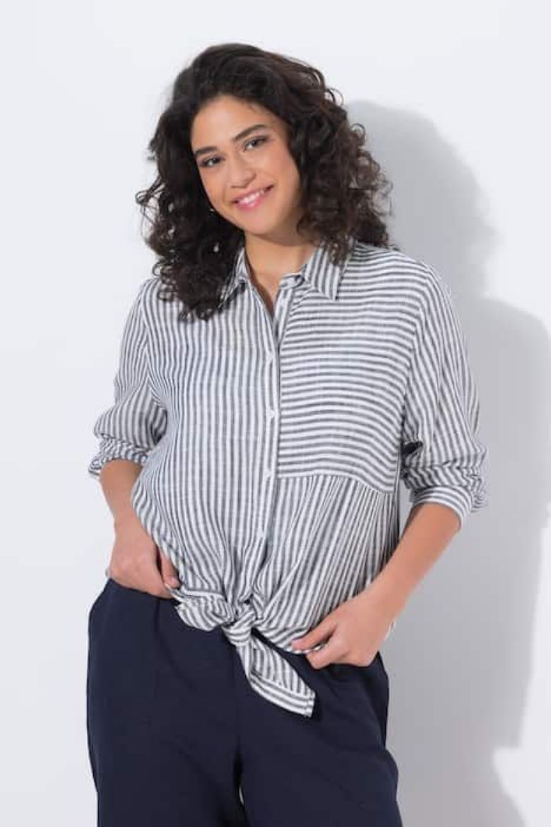 Moda za polnejše Bluza od mješavine lana dužeg kraja plus velikost, xxl, Ulla Popken in Johann Popken (JP1880)