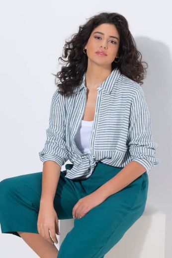 Moda za polnejše Bluza od mješavine lana dužeg kraja plus velikost, xxl, Ulla Popken in Johann Popken (JP1880)