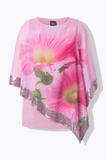 Moda za polnejše Bluza od šifona 3/4 rukava plus velikost, xxl, Ulla Popken in Johann Popken (JP1880)