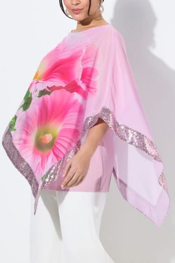 Moda za polnejše Bluza od šifona 3/4 rukava plus velikost, xxl, Ulla Popken in Johann Popken (JP1880)