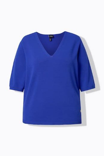 Moda za polnejše Pulover polu rukava V ovratnika plus velikost, xxl, Ulla Popken in Johann Popken (JP1880)