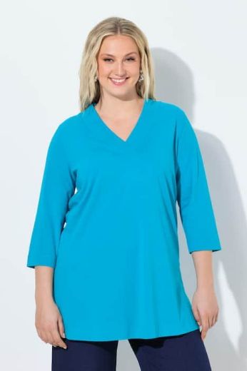 Moda za polnejše Majica duži model V ovratnika plus velikost, xxl, Ulla Popken in Johann Popken (JP1880)