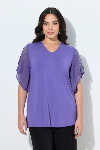 Moda za polnejše Bluza svečana s ukrasima na rukavima plus velikost, xxl, Ulla Popken in Johann Popken (JP1880)