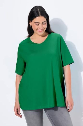 Moda za polnejše Majica V izreza A kroja kratkih rukava plus velikost, xxl, Ulla Popken in Johann Popken (JP1880)