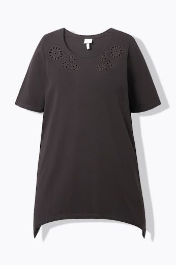 Moda za polnejše Majica kratkih rukava asimetrična s ukrasnim vezom plus velikost, xxl, Ulla Popken in Johann Popken (JP1880)