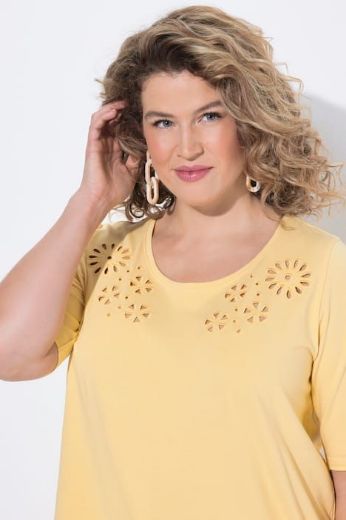 Moda za polnejše Majica kratkih rukava asimetrična s ukrasnim vezom plus velikost, xxl, Ulla Popken in Johann Popken (JP1880)