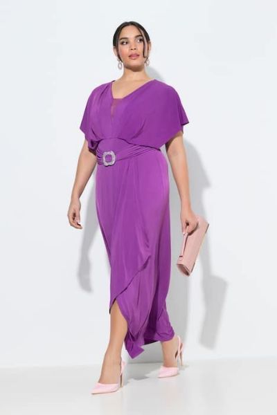 Slika Haljina svečana maxi kratkih rukava V izreza