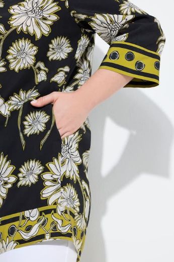 Moda za polnejše Tunika elegantna 3/4 rukava A kroja s kragnom plus velikost, xxl, Ulla Popken in Johann Popken (JP1880)