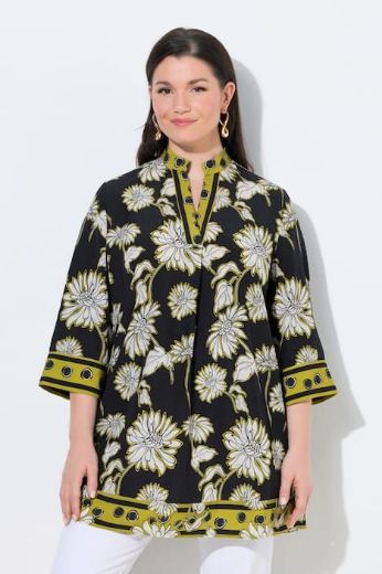 Moda za polnejše Tunika elegantna 3/4 rukava A kroja s kragnom plus velikost, xxl, Ulla Popken in Johann Popken (JP1880)