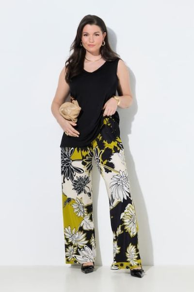 Slika Hlače širokih nogavica cvjetnog uzorka
