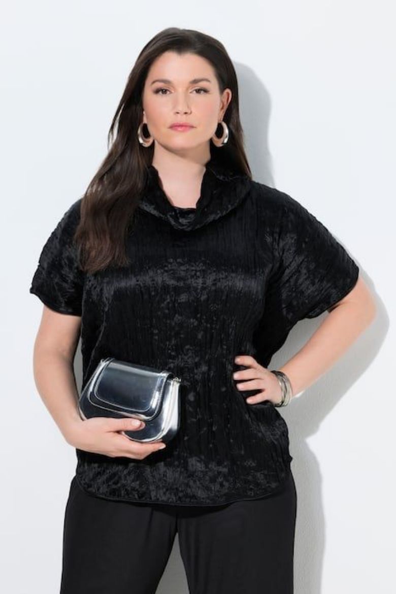 Moda za polnejše Bluza kratkih rukava s ovratnikom plus velikost, xxl, Ulla Popken in Johann Popken (JP1880)