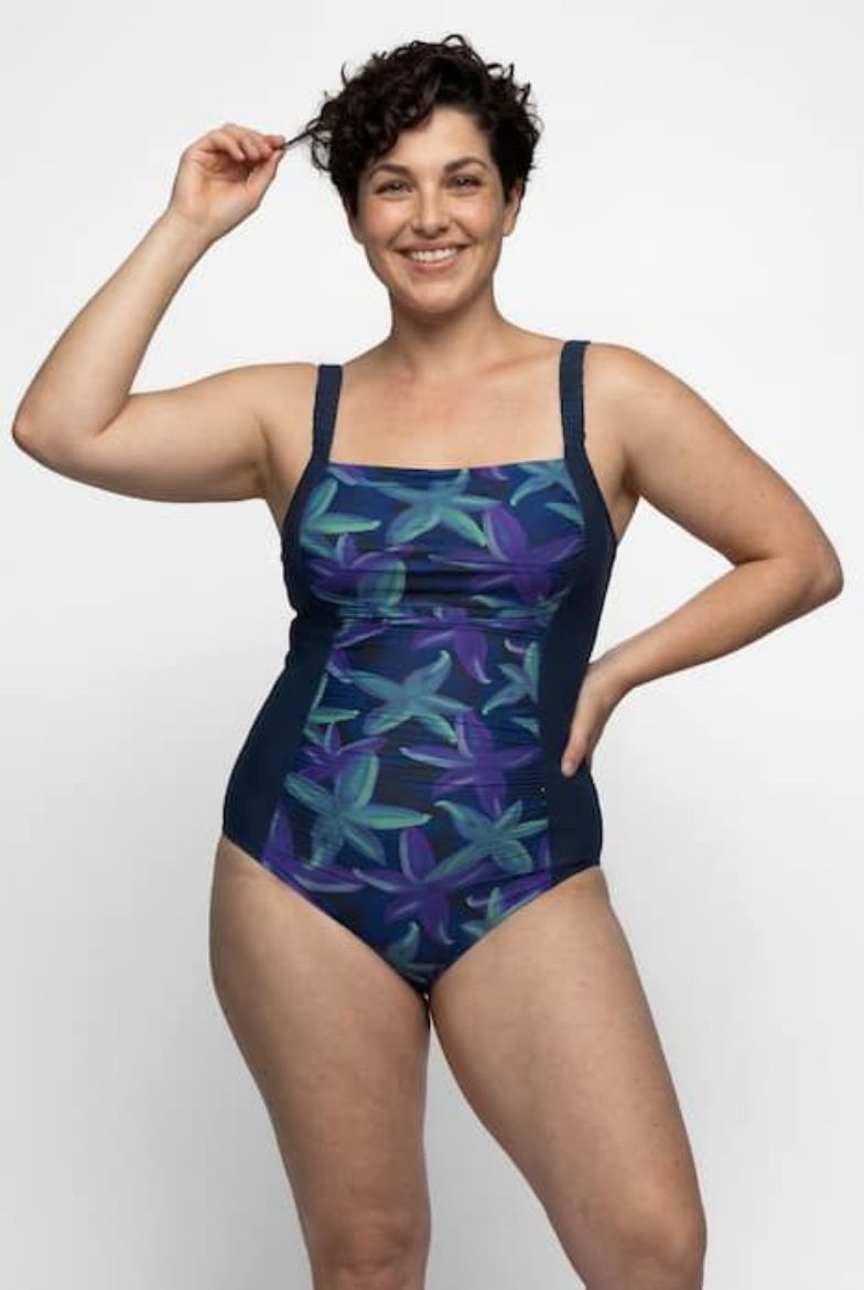 Moda za polnejše Kupaći kostim jednodijelni elastičnnih naramenica i mekanih košarica plus velikost, xxl, Ulla Popken in Johann Popken (JP1880)