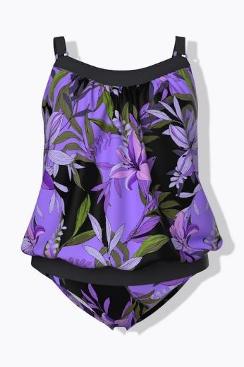 Moda za polnejše Tankini mekanih košarica bez rukava plus velikost, xxl, Ulla Popken in Johann Popken (JP1880)