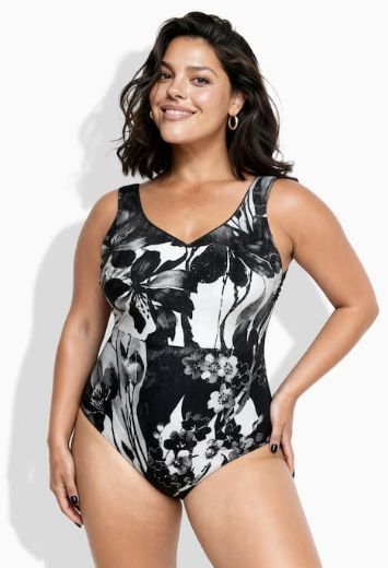 Moda za polnejše Kupaći kostim jednodijelni plus velikost, xxl, Ulla Popken in Johann Popken (JP1880)