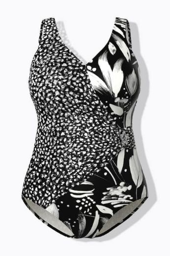 Moda za polnejše Kupaći kostim jednodijelni s ukrasom plus velikost, xxl, Ulla Popken in Johann Popken (JP1880)