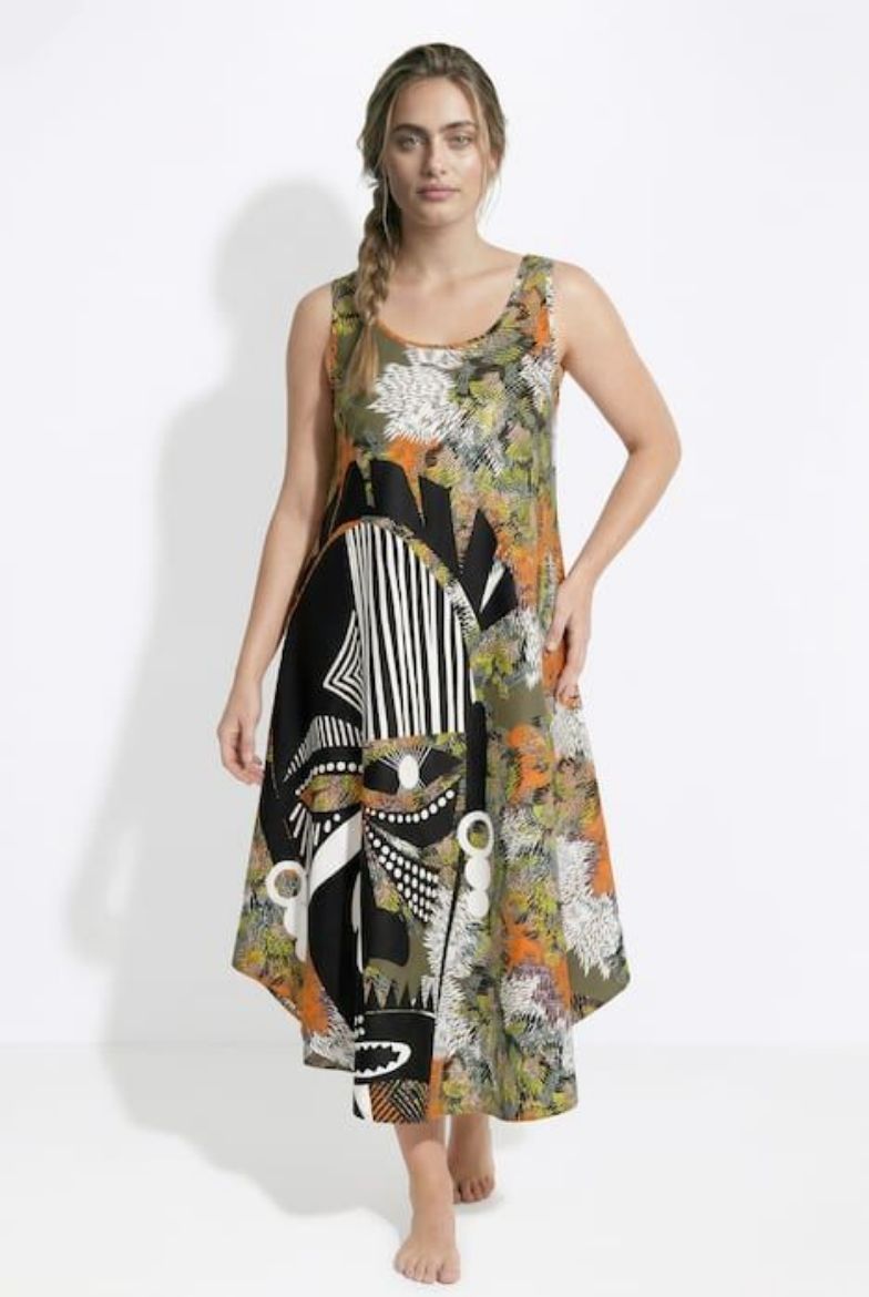 Moda za polnejše Haljina midi A kroja bez rukava plus velikost, xxl, Ulla Popken in Johann Popken (JP1880)