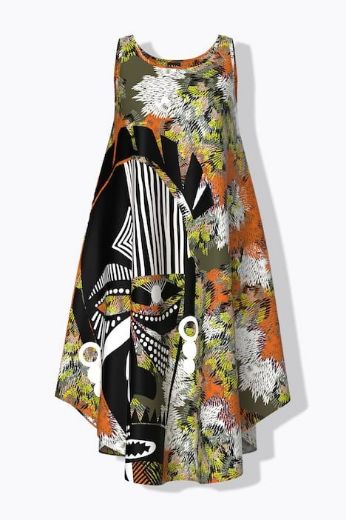 Moda za polnejše Haljina midi A kroja bez rukava plus velikost, xxl, Ulla Popken in Johann Popken (JP1880)