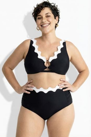 Moda za polnejše Kupaći kostim dvodijelni  mekanih košarica ukrasnih rubovi plus velikost, xxl, Ulla Popken in Johann Popken (JP1880)