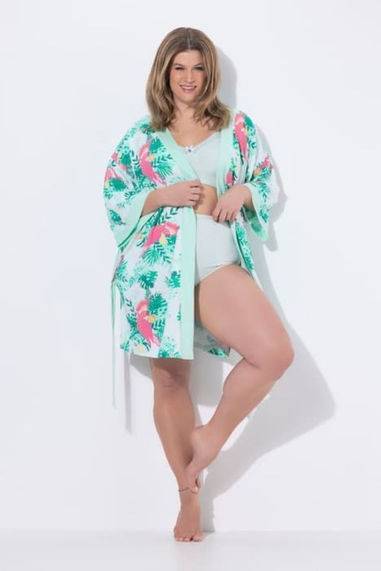 Moda za polnejše Ogrtač na vezanje rukavi 3/4 plus velikost, xxl, Ulla Popken in Johann Popken (JP1880)