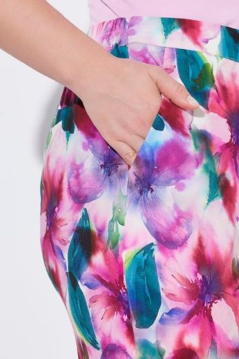 Moda za polnejše Hlače ravnih nogavica cvjetnog printa plus velikost, xxl, Ulla Popken in Johann Popken (JP1880)