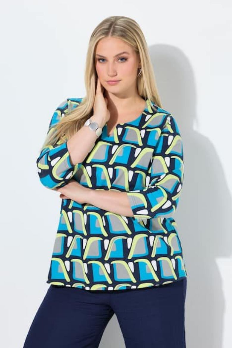 Moda za polnejše Majica 3/4 rukava s izrezom plus velikost, xxl, Ulla Popken in Johann Popken (JP1880)