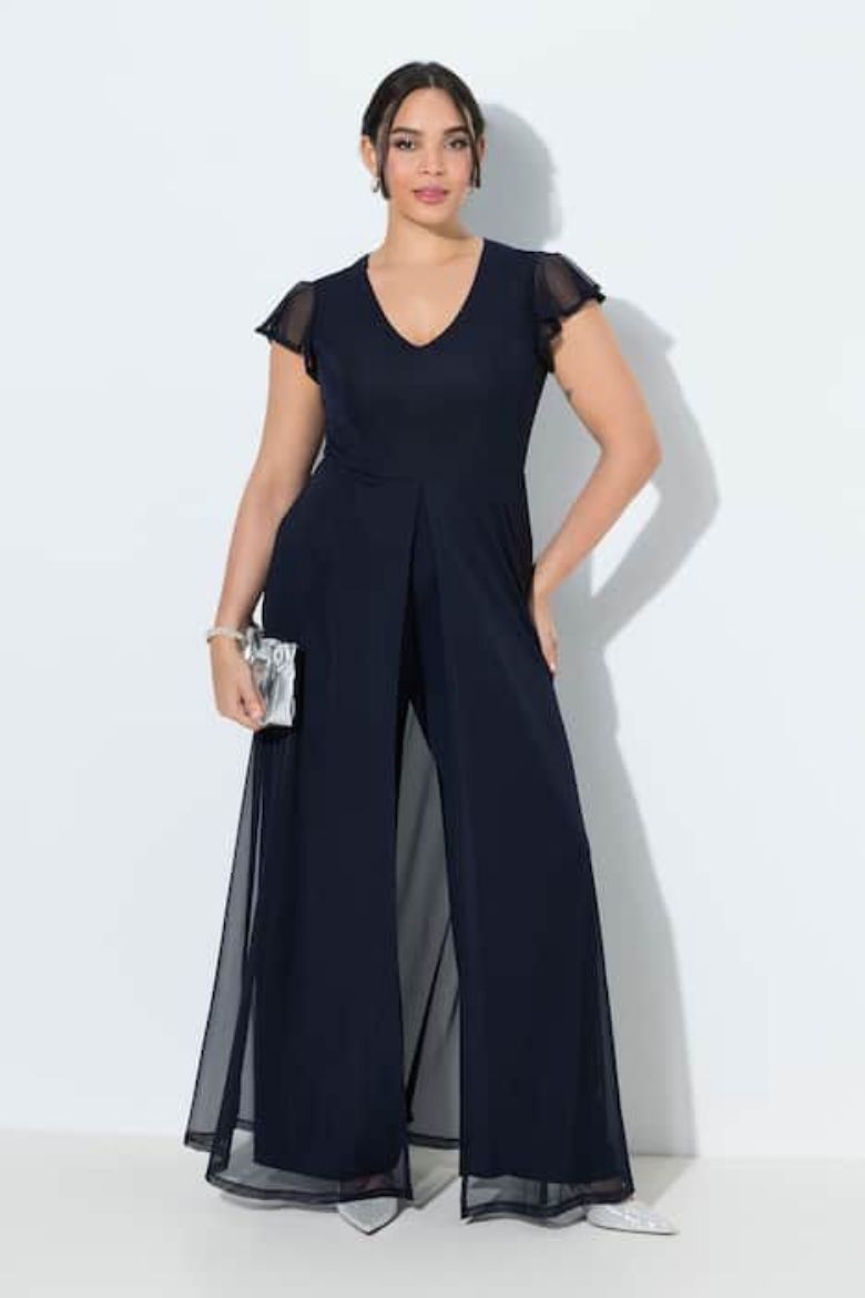 Moda za polnejše Kombinezon kratkih rukava dvoslojni plus velikost, xxl, Ulla Popken in Johann Popken (JP1880)