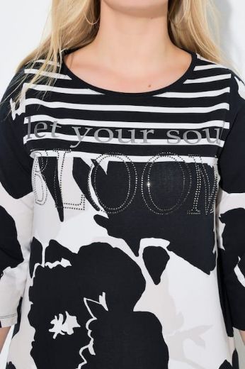 Moda za polnejše Majica 3/4 rukava s ukrasima plus velikost, xxl, Ulla Popken in Johann Popken (JP1880)