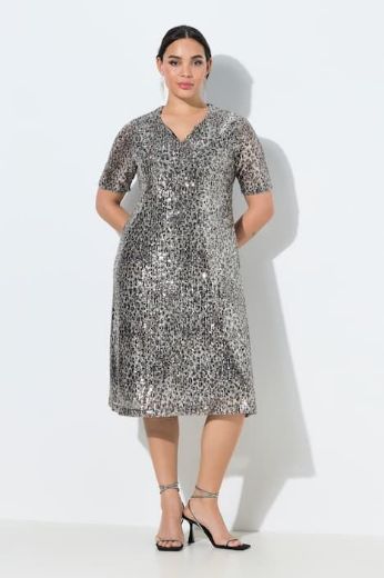 Moda za polnejše Haljina kratkih rukava s šljokicama plus velikost, xxl, Ulla Popken in Johann Popken (JP1880)