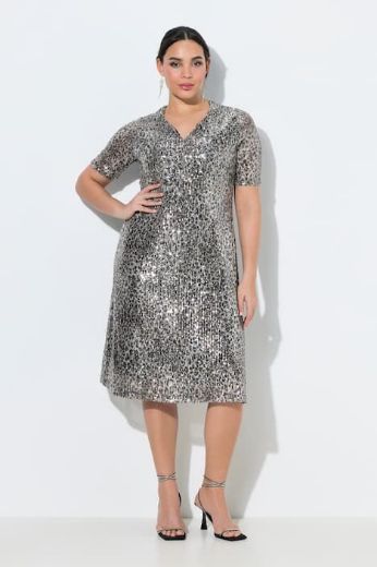 Moda za polnejše Haljina kratkih rukava s šljokicama plus velikost, xxl, Ulla Popken in Johann Popken (JP1880)