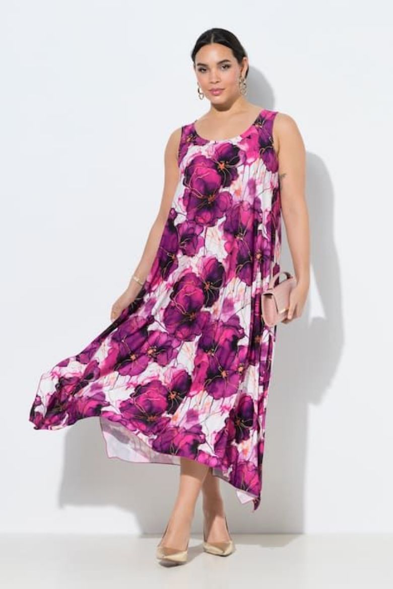 Moda za polnejše Haljina elegantna bez rukava cvjetnog uzorka plus velikost, xxl, Ulla Popken in Johann Popken (JP1880)