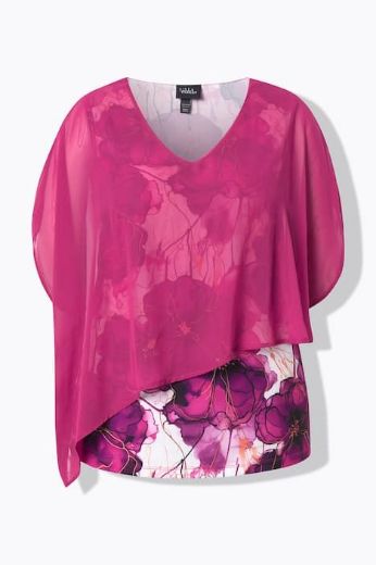 Moda za polnejše Bluza kratkih rukava dvoslojna plus velikost, xxl, Ulla Popken in Johann Popken (JP1880)