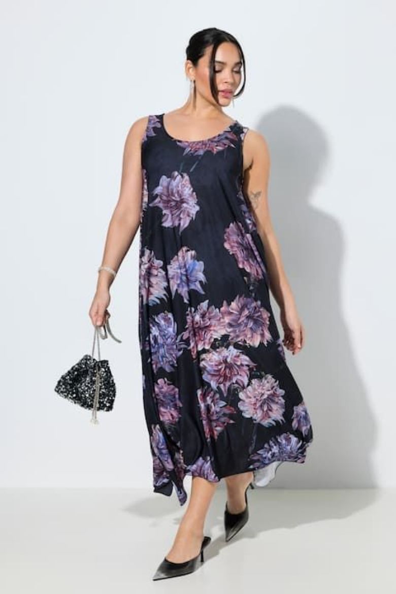 Moda za polnejše Haljina elegantna midi bez rukava okruglog izreza plus velikost, xxl, Ulla Popken in Johann Popken (JP1880)