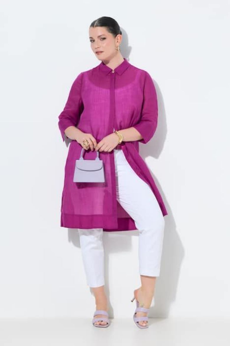 Moda za polnejše Bluza 3/4 rukava dužeg kroja plus velikost, xxl, Ulla Popken in Johann Popken (JP1880)