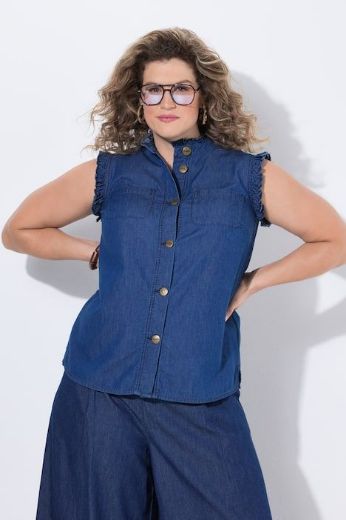 Moda za polnejše Bluza bez rukava na kopčanje plus velikost, xxl, Ulla Popken in Johann Popken (JP1880)