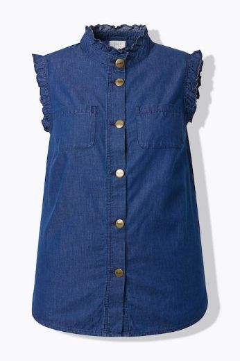 Moda za polnejše Bluza bez rukava na kopčanje plus velikost, xxl, Ulla Popken in Johann Popken (JP1880)